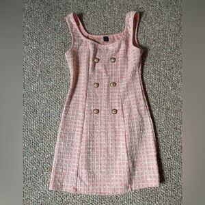 Pink sleeveless double breasted dress